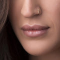 Gold Nose Ring - Thin Tiny 7Mm 24 Gauge Beaded Nose Hoop for Women - 14K Gold Filled Nose Rings Piercing Jewelry - Handmade Small Nose Hoops -