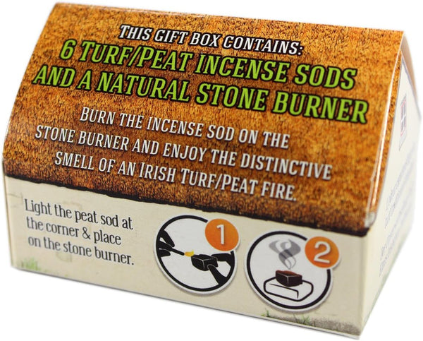 Irish Turf/Peat Incense and 1.5 Inch Sq Burner Plate,Beige,