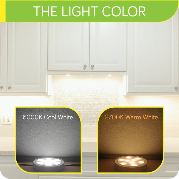Collection Cabinet Display Lighting Kit, round LED Puck Lights, 110V Direct Electric Wired & Wall Plugged In, 12-Way Octopus Junction Box, on and