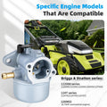 799868 Carburetor Compatible with Briggs & Stratton 498170 799872 694202 497586 498254 790821-14111 Carburetor +795259 Air Filter Cleaner Primer
