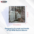 BCW 33 RPM Record Sleeves - 100 Ct | Polypropylene Vinyl Record Outer Sleeves | 2 Mil Thickness | Vinyl Record Album Protectors