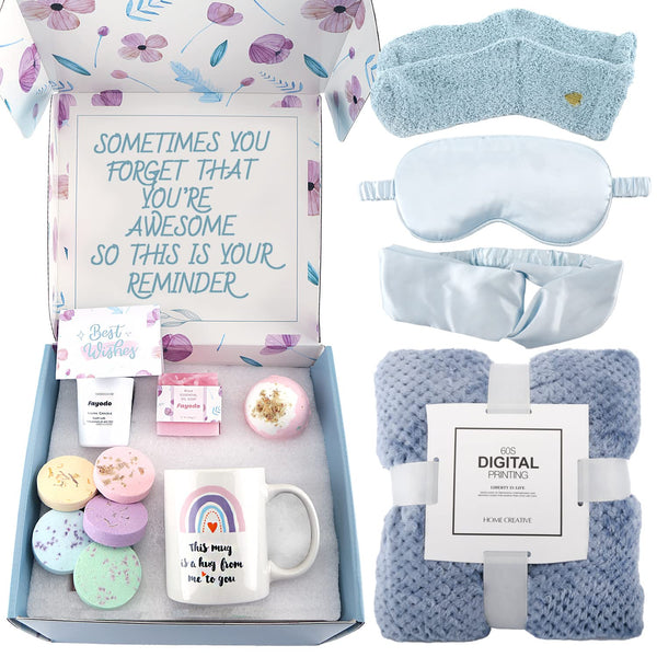 Get Well Soon Care Package Gifts for Women, 15 Pcs Birthday Mothers Day Baskets Gifts for Mom Wife Girlfriends, Sympathy Thinking of You Gift
