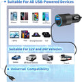 [Apple Mfi Certified] Phone 16 Car Charger Fast Charging, Caiinei 4.8A USB Power Cigarette Lighter USB-C Car Carplay Fast Charger + 6FT Type-C