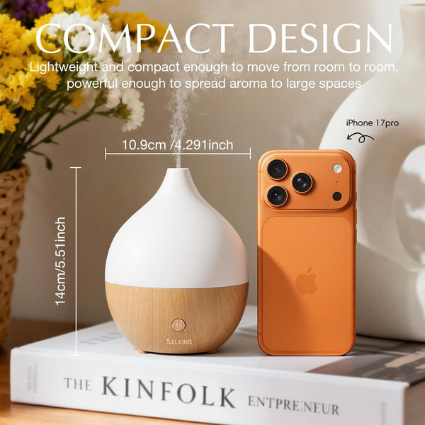 SALKING Essential Oil Diffuser, 100Ml Small Aromatherapy Diffuser with Auto Shut-Off Function, Ultrasonic Diffusers for Essential Oils, Cool Mist