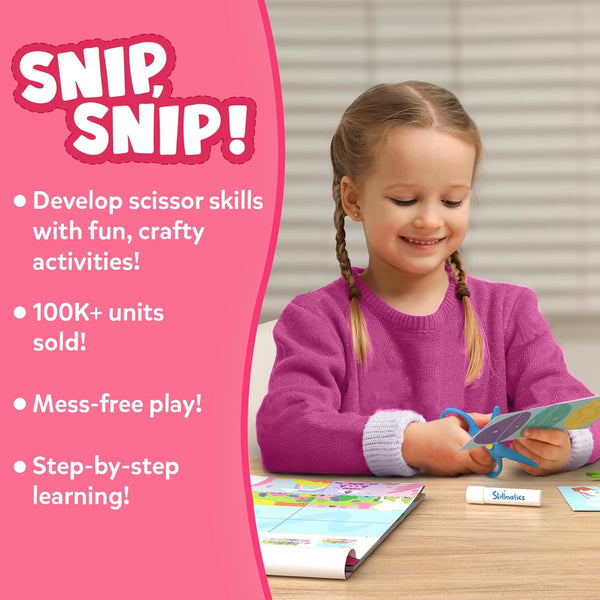 Skillmatics Scissor Skills Activity Book - Snip Snip Unicorns & Princesses, 25 Fun Cutting & Creative Activities for Preschoolers, 2 Child-Safe