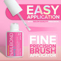 Super Strong Nail Glue for Press on Nails, Nail Tips & Acrylic Nails (8Ml) NYK1 Nailbond Brush on Glue for Press Ons, Tips & Acrylics - Long
