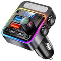 Nulaxy 54W Bluetooth 5.3 Car Adapter with 4 Charging Ports [PD 36W & QC3.0 18W], Wireless Radio FM Transmitter with Deep Bass Player & 5 Colors
