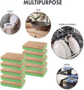 SCRUBIT 24 Pack Natural Sponges - Biodegradable Compostable Cellulose and Coconut Natural Sponges for Dishes, Eco Friendly Non Toxic Kitchen Sponge