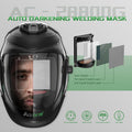 Panoramic View Auto Darkening Welding Helmet with Lightï¼1/1/1/1 True Color Solar Powered Welding Hood Maskï¼4 Arc Sensor Wide Shade for TIG MIG ARC