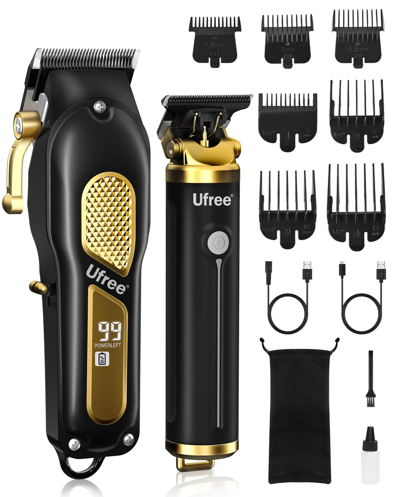Ufree Hair Clippers for Men, Professional Clippers and Trimmers Set, Cordless Clippers for Hair Cutting, Beard Trimmer, Barber Clippers,