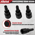 AMM 107PCS Allen and Torx Bit Socket Set, 1/4", 3/8" and 1/2" Drive,Extra Long Torx/Tamper Proof Torx/Hex/Ball End Hex,Sae/Metric Socket Set, S2