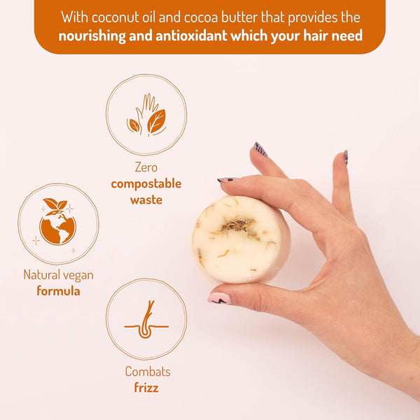 Ruh Natural Shampoo Bar for Dry Hair, Handmade Sulfate Free Shampoo Bars with Gardenia Citrus Scent, Vegan and Zero-Waste Eco-Friendly, Mechanic