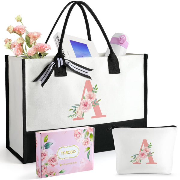 TRSODD Godmother Mothers Day Gifts from Godchild Birthday Gifts for Women Tote Bag and Makeup Bag Set Best Godmother Ever