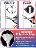 PAMASE Flag Rope and Clips Kit - 100Ft Flag Pole Rope Halyard with Cleat Hook & 4 Pcs Swivel Snap Clips for Flagpoles up to 50Ft, Outdoor Porch
