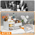 White Makeup Organizer with 3 Drawers, Large Capacity Plastic Cosmetic Storage for Dresser and Vanity, Ideal for Beauty, Perfume, Brushes,