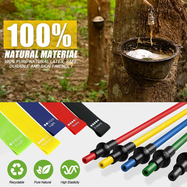 23 Pack Resistance Bands Set Workout Bands, 5 Stackable Exercise Bands 5 Loop Resistance Bands 2 Core Sliders, Door Anchor Handles Ankle Straps