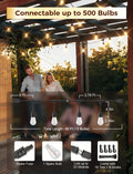 XMCOSY+ 48FT Outdoor String Lights Waterproof - LED Patio Hanging Lights for Outside Porch Backyard Gazebo Garden, Commercial Grade 16 Edison