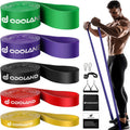Odoland 5 Packs Pull Up Assist Bands, Pull Up Straps, Resistance Bands with Door Anchor and Handles, Stretch Mobility, Powerlifting and Extra