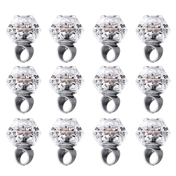 Konsait Flashing Led Light up Rings Bachelorette Party Favors Toys Grow in the Dark Party Suppiles Diamond Bling Rings for Birthday Weddings