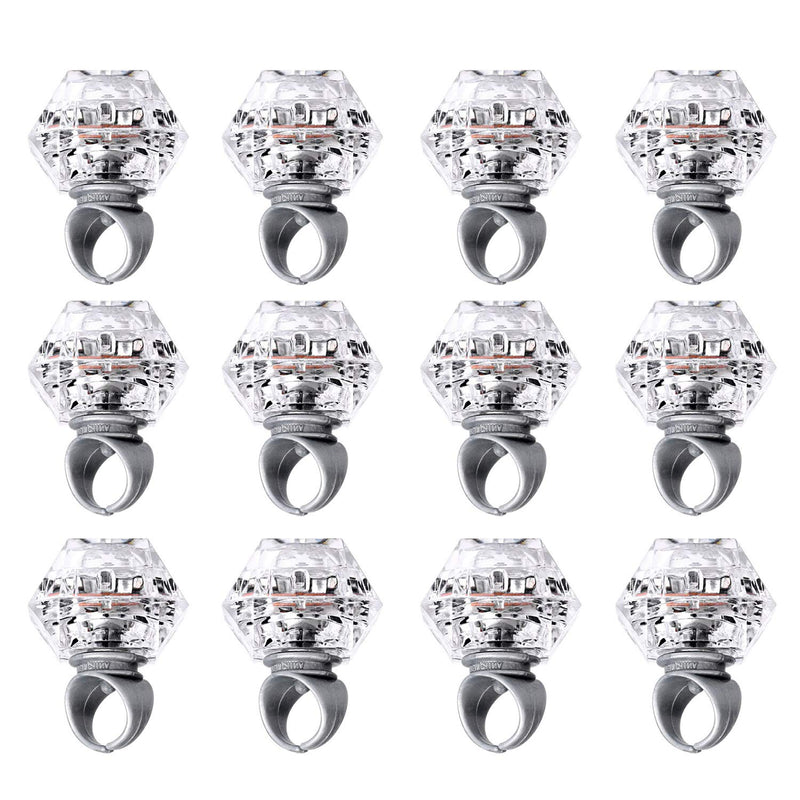 Konsait Flashing Led Light up Rings Bachelorette Party Favors Toys Grow in the Dark Party Suppiles Diamond Bling Rings for Birthday Weddings