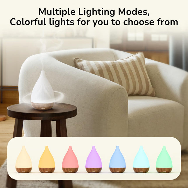 Ultrasonic Essential Oil Diffuser, Home Fragrance Aroma Diffuser with Auto Shut-Off, 8-Color Night Light & Ultra-Quiet O