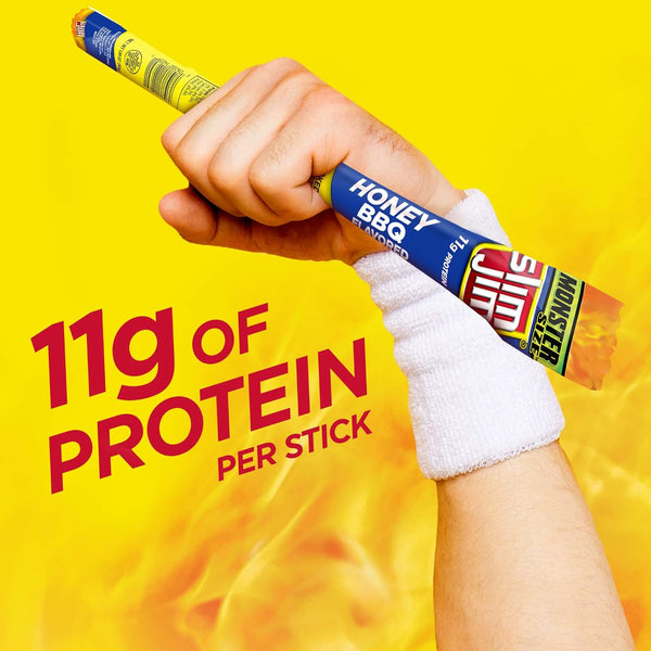 Slim Jim Monster Smoked Meat Sticks, Honey BBQ Flavor, 11G Protein per Stick, Father'S Day Gift, 1.94 Oz. (18 Count)