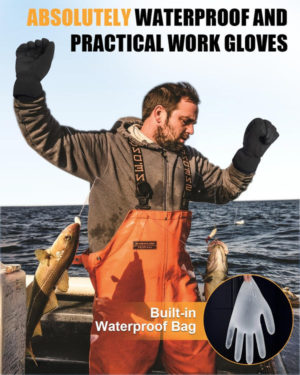 RIGWARL Waterproof Winter Work Gloves for Men Women, 3M Thinsulate Thermal Snow Ski Gloves, Multifunctional Warm Gloves