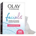 Olay Daily Facials, Daily Clean Makeup Removing Facial Cleansing Wipes, 5-In-1 Water Activated Cloths, Exfoliates, Tones and Hydrates Skin, 66 Count