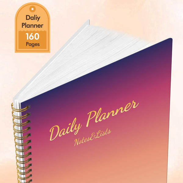 DOURA Undated Daily Planner with Hourly Schedule - Aesthetic Spiral To do List Notepad to Easily Organize Your Work Tasks and Appointments -