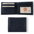 Leather Impressions Slim Wallet for Men - Bifold Wallet with White Contrast Stitching - Mens Wallet with 2 Cash Pockets, 6 Cards, 2 Inner Slots,