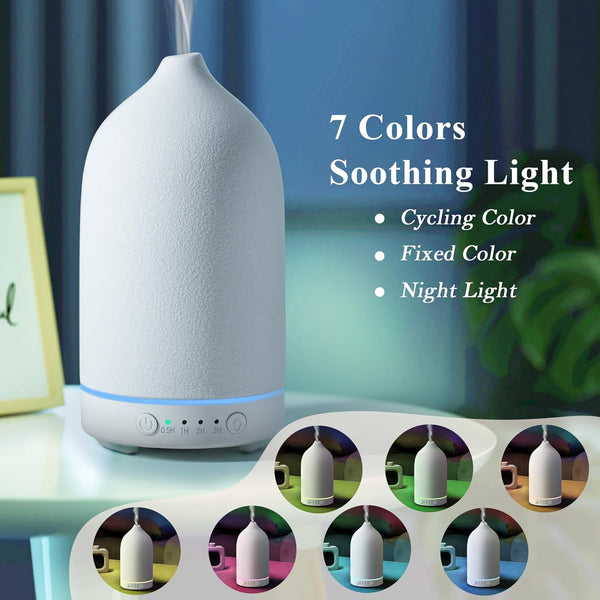 Diffuserlove Ceramic Diffuser 200ML Essential Oil Diffusers Aromatherapy Essential Oil Diffuser for Room 2 Mist Modes Air Diffuser for Home