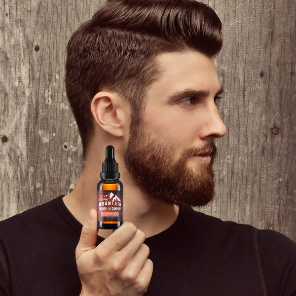 Rocky Mountain Barber Company MenâS Cedarwood Beard Oil - Featuring Grapeseed Oil, Coconut Oil, Argan Oil and Real Cedarwood Essential Oil