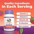 Maryruth Organics Vitamin Gummy | Kids and Toddlers Age 2+ | USDA | Daily Vitamin C | D3 | Zinc | Mixed Berry and Cherry | 2 Month Supply