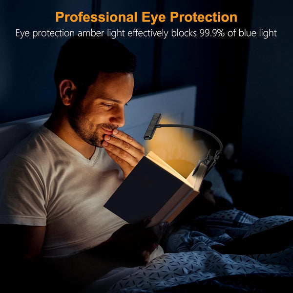 Gritin 19 LED Rechargeable Book Light for Reading in Bed with Memory Function- Eye Caring 3 Color Temperatures,Stepless Dimming Brightness,80 Hrs