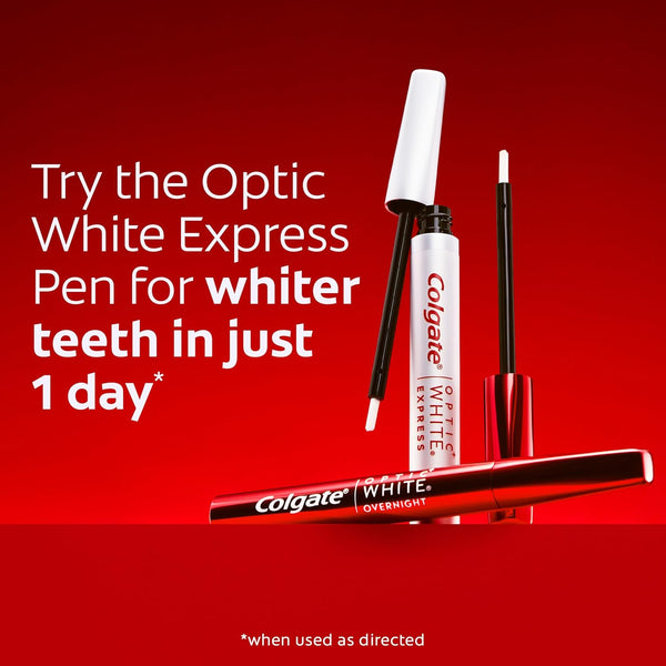 Colgate Optic White Overnight Teeth Whitening Pen, Hydrogen Peroxide Teeth Whitening Pen, Visibly Whiter Teeth in Just 1 Week When Used as