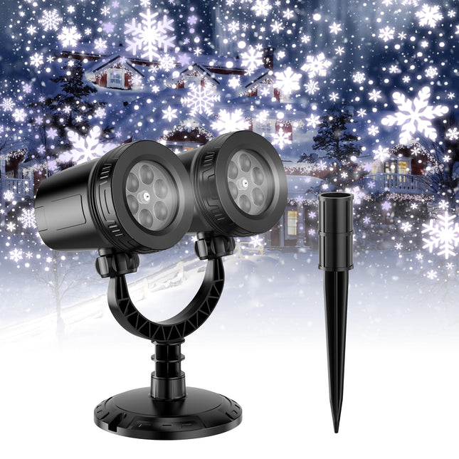 2024 Upgraded Dual-Head Christmas Snowflake Projector Light Outdoor,Ip65 Waterproof Christmas LED Projector Light Outsid