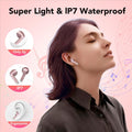 Wireless Earbuds, Bluetooth Headphones 5.3, 50H Playtime LED Display Deep Bass Ear Buds with 4 ENC Noise Cancelling Mic, IP7 Waterproof In-Ear