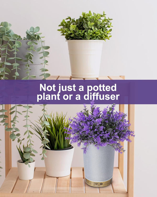 Essential Oil Diffusers, 150Ml Aromatherapy Diffuser, Lavender Plant Potted Cold Mist Humidifier, Ultrasonic Diffuser for Home Office, Super Quiet