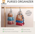 ZEDODIER Purse Hanger Organizer for Closet, 4 Pack Hanging Bag Holder, Keeping Purses Visible and in Good Condition, Metal Handbag Storage Hook