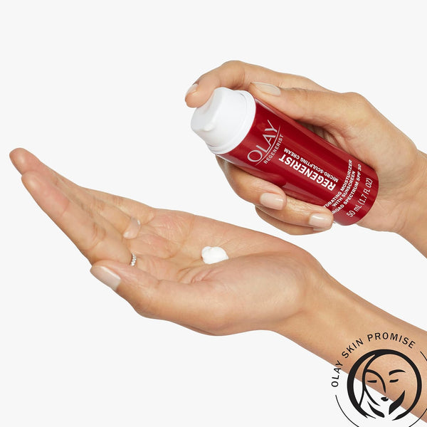Face Moisturizer by Olay Regenerist Microsculpting Cream with SPF 30 Sunscreen and Vitamin E for Advanced Anti-Aging, 50Ml