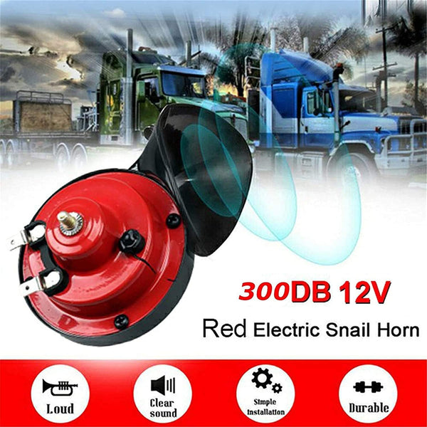 NUENUN 2 Pcs 300 DB Super Loud Train Horn for Truck Train Boat Car Air Electric Snail Single Horn, 12V Waterproof Double Horn Raging Sound Raging