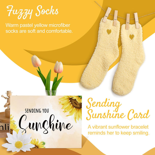 Get Well Soon Gift Baskets for Women, 9Pcs Care Package for Women, after Surgery Recovery Gifts, Feel Better Set Thinking of You - Sending You Hug