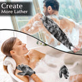 Anezus Exfoliating Back Scrubber Bath Gloves Set, Exfoliating Shower Towel with Shower Gloves for Body Scrub, Back Cleaner Wash Gloves to Remove