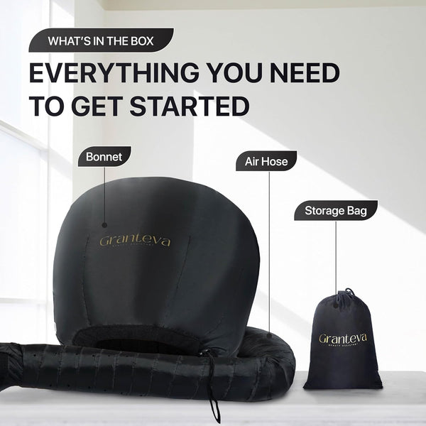 Hooded Hair Dryer W/A Headband Integrated That Reduces Heat around Ears & Neck - Hair Dryer Hooded Diffuser Cap for Curly, Speeds up Drying Time,