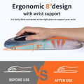Ergonomic Mouse Pad Wrist Support with Massage Design, Wrist Rest Pain Relief Mousepad with Memory Foam&Non-Slip PU Base, Mouse Pads for Wireless