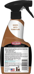 Weiman Leather Cleaner and Conditioner for Furniture - 12 Ounce - 2 Pack - Ultra Violet Protection Help Prevent Cracking or Fading of Leather