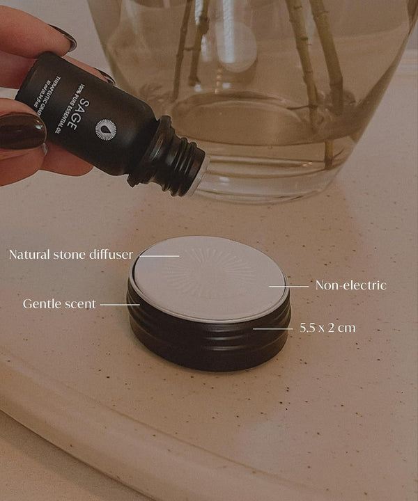 Bursera Essential Oil Diffusing Stone, Portable Non-Electric Essential Oil Diffuser, Tree Planted with Every Order, Natural Waterless Passive