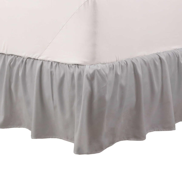 Martex Queen Ruffle Bed Skirt | Easy Fit Bed Skirts | Microfiber Bed Skirt | 15 Inch Drop | Hotel Quality Bedskirt | Grey