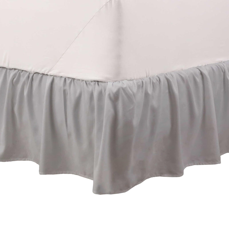 Martex Queen Ruffle Bed Skirt | Easy Fit Bed Skirts | Microfiber Bed Skirt | 15 Inch Drop | Hotel Quality Bedskirt | Grey