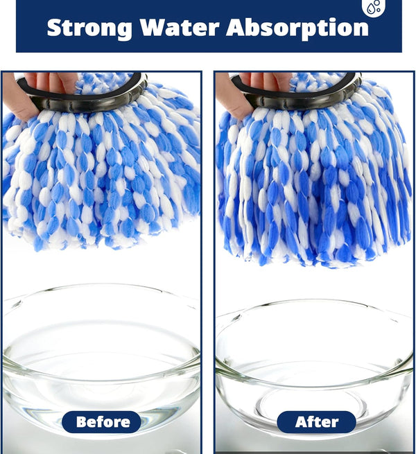 Mop Head Replacement, 3 Pack Spin Mop Refill Replace Head Compatible Rinseclean 2-Tank System, Microfiber Machine Washable